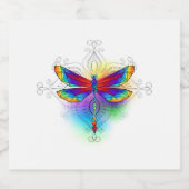 Regenboog veelhoekige libel bier etiket (Enkel label)