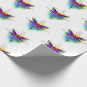 Regenboog veelhoekige libel cadeaupapier (Hoek)