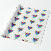 Regenboog veelhoekige libel cadeaupapier (Uitgerold)