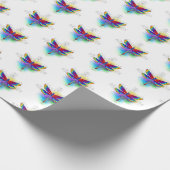 Regenboog veelhoekige libel cadeaupapier (Hoek)
