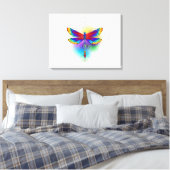 Regenboog veelhoekige libel canvas afdruk (Insitu (Slaapkamer))