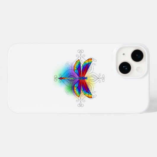 Regenboog veelhoekige libel Case-Mate iPhone case (Achterkant (horizontaal))
