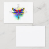 Regenboog veelhoekige libel contactkaartje (Voorkant / Achterkant)
