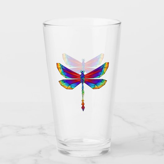 Regenboog veelhoekige libel glas (Voorkant)