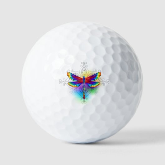 Regenboog veelhoekige libel golfballen (Voorkant)