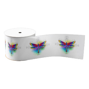 Regenboog veelhoekige libel grosgrain lint