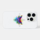 Regenboog veelhoekige libel iPhone hoesje (Achterkant horizontaal)