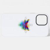Regenboog veelhoekige libel iPhone hoesje (Achterkant horizontaal)
