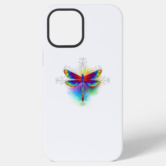 Regenboog veelhoekige libel iPhone hoesje (Achterkant)