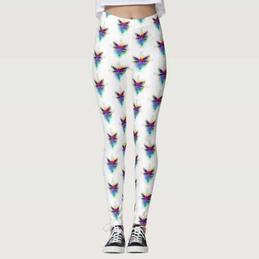 Regenboog veelhoekige libel leggings (Voorkant)