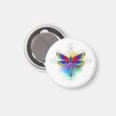 Regenboog veelhoekige libel magneet (Voorkant / Achterkant)