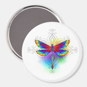 Regenboog veelhoekige libel magneet (Voorkant / Achterkant)