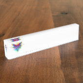 Regenboog veelhoekige libel naambordje (Zijkant)