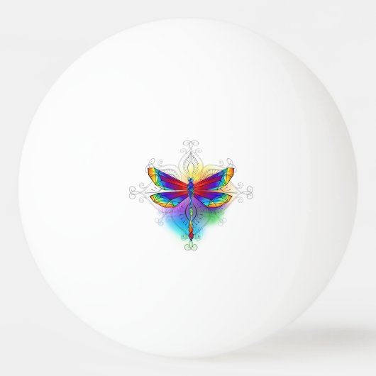 Regenboog veelhoekige libel pingpongbal (Voorkant)
