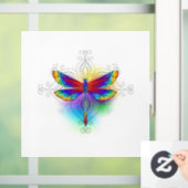 Regenboog veelhoekige libel raamsticker (Huis)