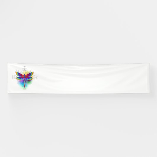 Regenboog veelhoekige libel spandoek (Horizontaal)