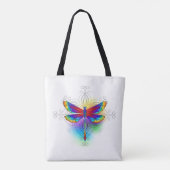 Regenboog veelhoekige libel tote bag (Achterkant)