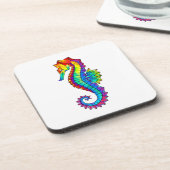 Regenboog Veelhoekige Zeepaard Bier Onderzetter (Linkerzijde)