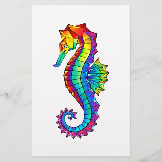 Regenboog veelhoekige zeepaard briefpapier (Voorkant)