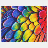 Regenboog veer schubben luxe fleece deken v (Voorkant (Horizontaal))