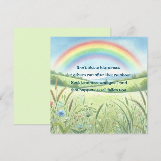 Regenboog / Veld & Quote Kaart (Voorkant / Achterkant)