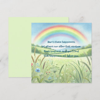Regenboog / Veld & Quote Kaart