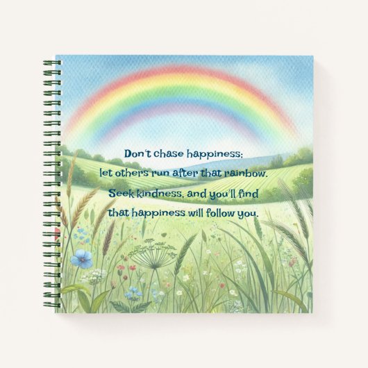 Regenboog / Veld & Quote Notitieboek (Voorkant)