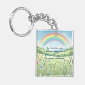 Regenboog / Veld & Quote Sleutelhanger (Voorkant Links)