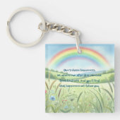 Regenboog / Veld & Quote Sleutelhanger (Voorkant)