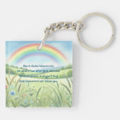 Regenboog / Veld & Quote Sleutelhanger (Achterkant)