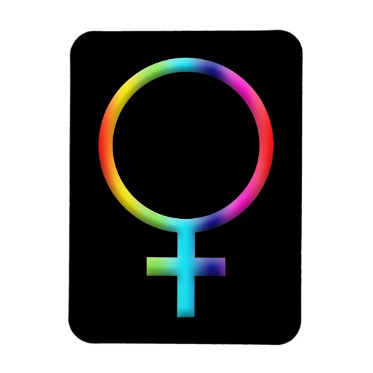 Regenboog Venus Symbool Astrologie Dierenriem Plan Magneet (Verticaal)