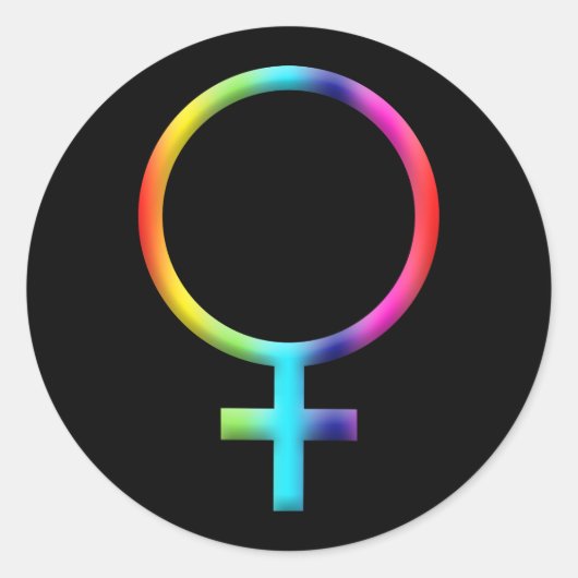 Regenboog Venus Symbool Astrologie Sterrenbeeld Pl Ronde Sticker (Voorkant)