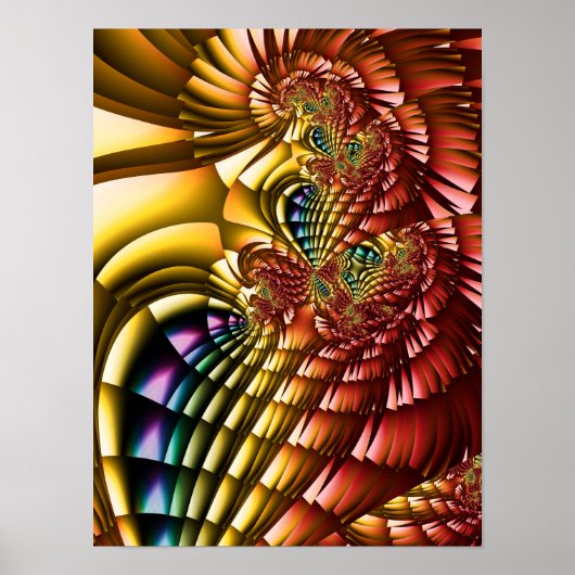 Regenboog Veren Poster (Voorkant)
