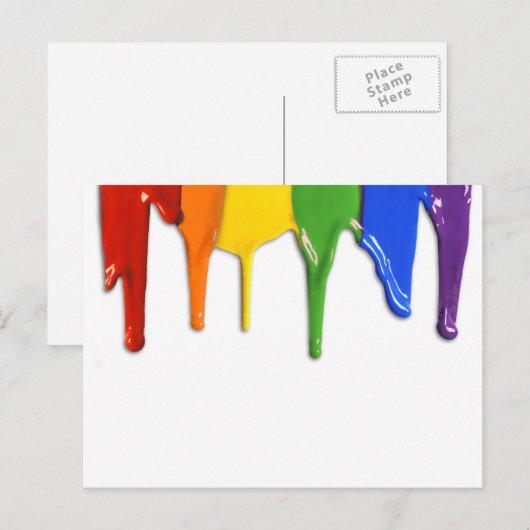 REGENBOOG VERF DRUPPELS - PNG.NL BRIEFKAART (Voorkant / Achterkant)