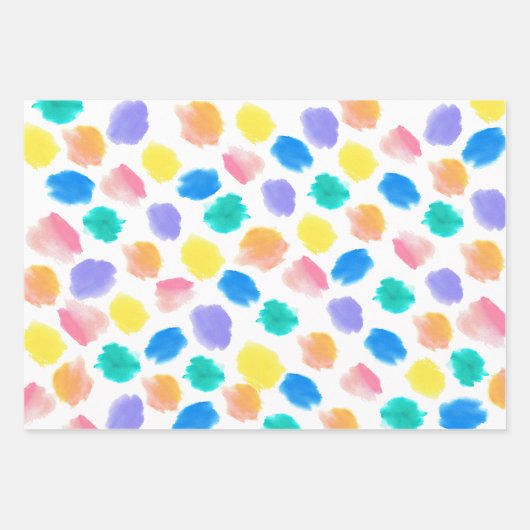 Regenboog Verf en Sip Verjaardagsfeestje Inpakpapier Vel (Voorkant 3)