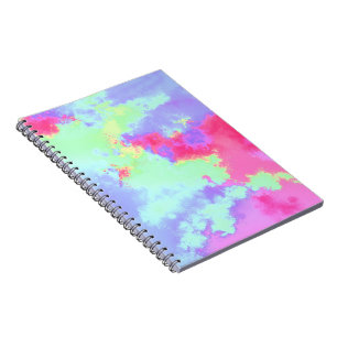 Regenboog Verf Spat effect groen Roze Blauw Notitieboek