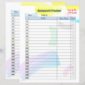 Regenboog Verf Student Huiswerk tracker (Voorkant / Achterkant)