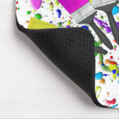 Regenboog verfborstels op Spletters Muismat (Hoek)