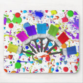 Regenboog verfborstels op Spletters Muismat (Voorkant)