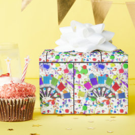 Regenboog verfborstels op verf cadeaupapier