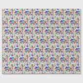 Regenboog verfborstels op verf cadeaupapier (Vlak)