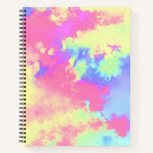 Regenboog verfspat effect roze geel blauw notitieboek