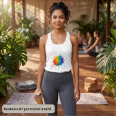 Regenboog Verfspatten Tanktop
