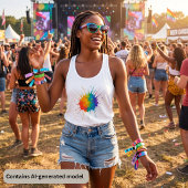 Regenboog Verfspatten Tanktop