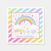 Regenboog Verjaardag Servet - Pastel - Custom (Voorkant)