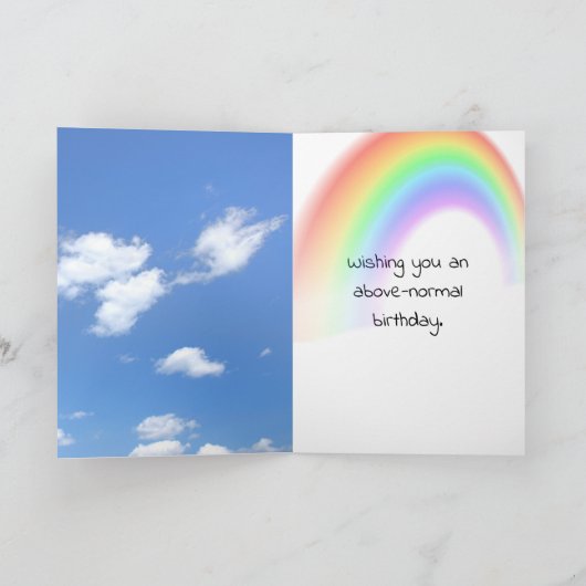 Regenboog Verjaardagsballonnen met Grappig Gezicht Kaart (Binnen)