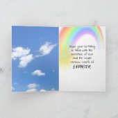 Regenboog Verjaardagsballonnen met Grappig Gezicht Kaart (Binnen)