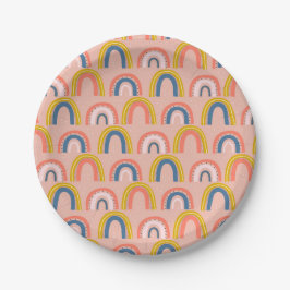Regenboog verjaardagsfeest bord