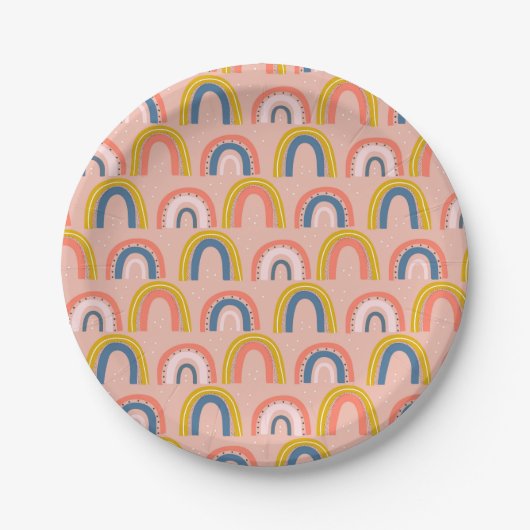 Regenboog verjaardagsfeest bord (Voorkant)