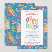 Regenboog Verjaardagsfeest Open Huis Kaart (Voorkant / Achterkant)